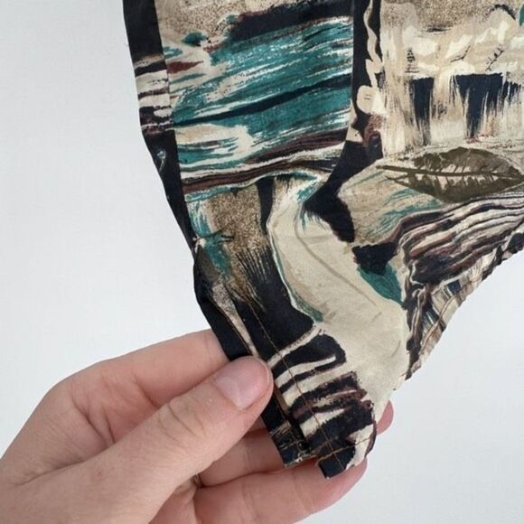 Robert Stock Mens Silk Short Sleeve Button Down Hawaiian Shirt Multi Size Medium - Picture 4 of 6